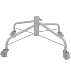 White Metal Rolling Christmas Tree Stand For 6.5'-7.5' Artificial Trees
