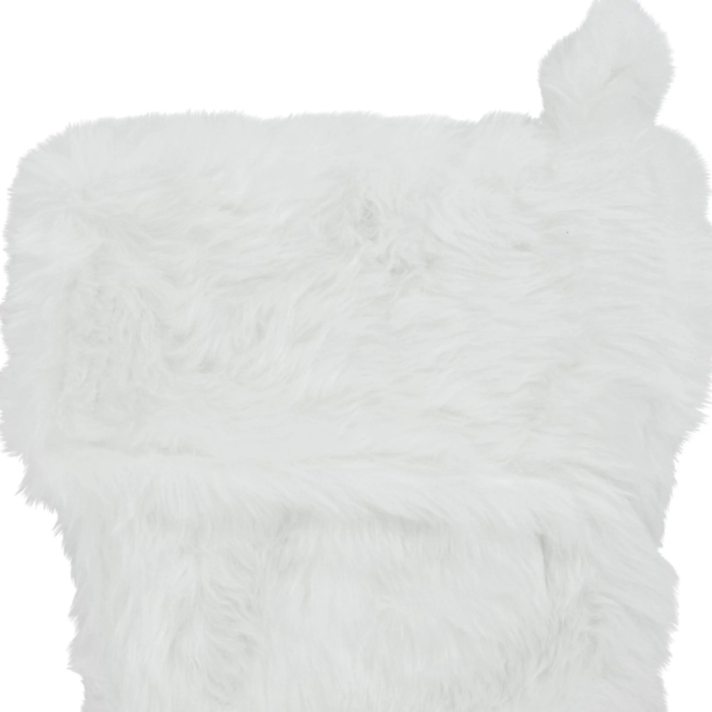 19" White Plush Christmas Stocking