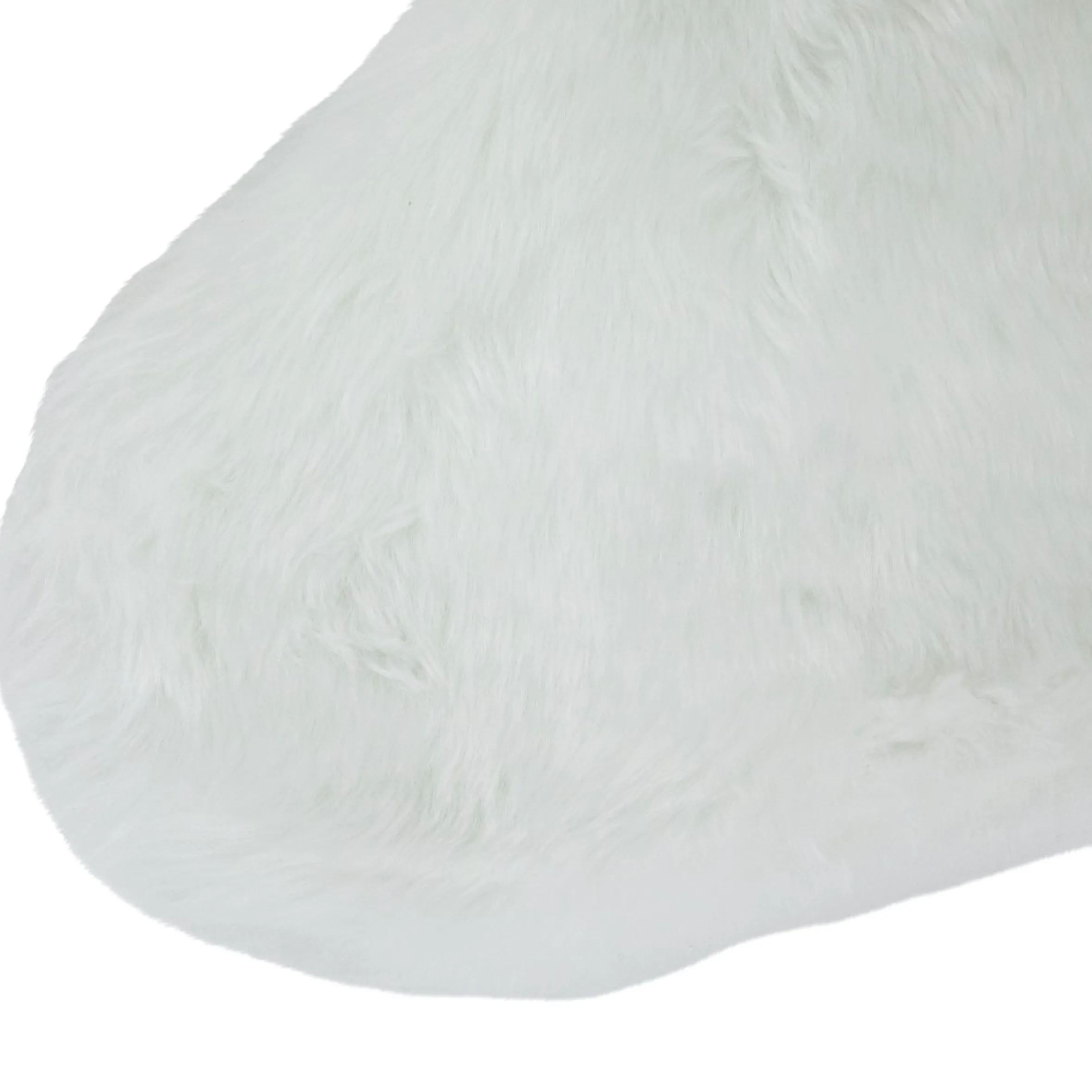 19" White Plush Christmas Stocking