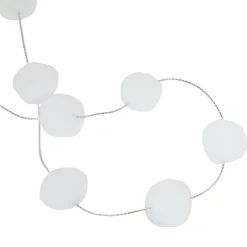 9' White Plush Snowball Christmas Garland