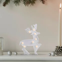 9.75" White Reindeer Christmas Marquee Wall Sign