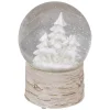 5.5" White Reindeer Woodland Scene Musical Christmas Snow Globe