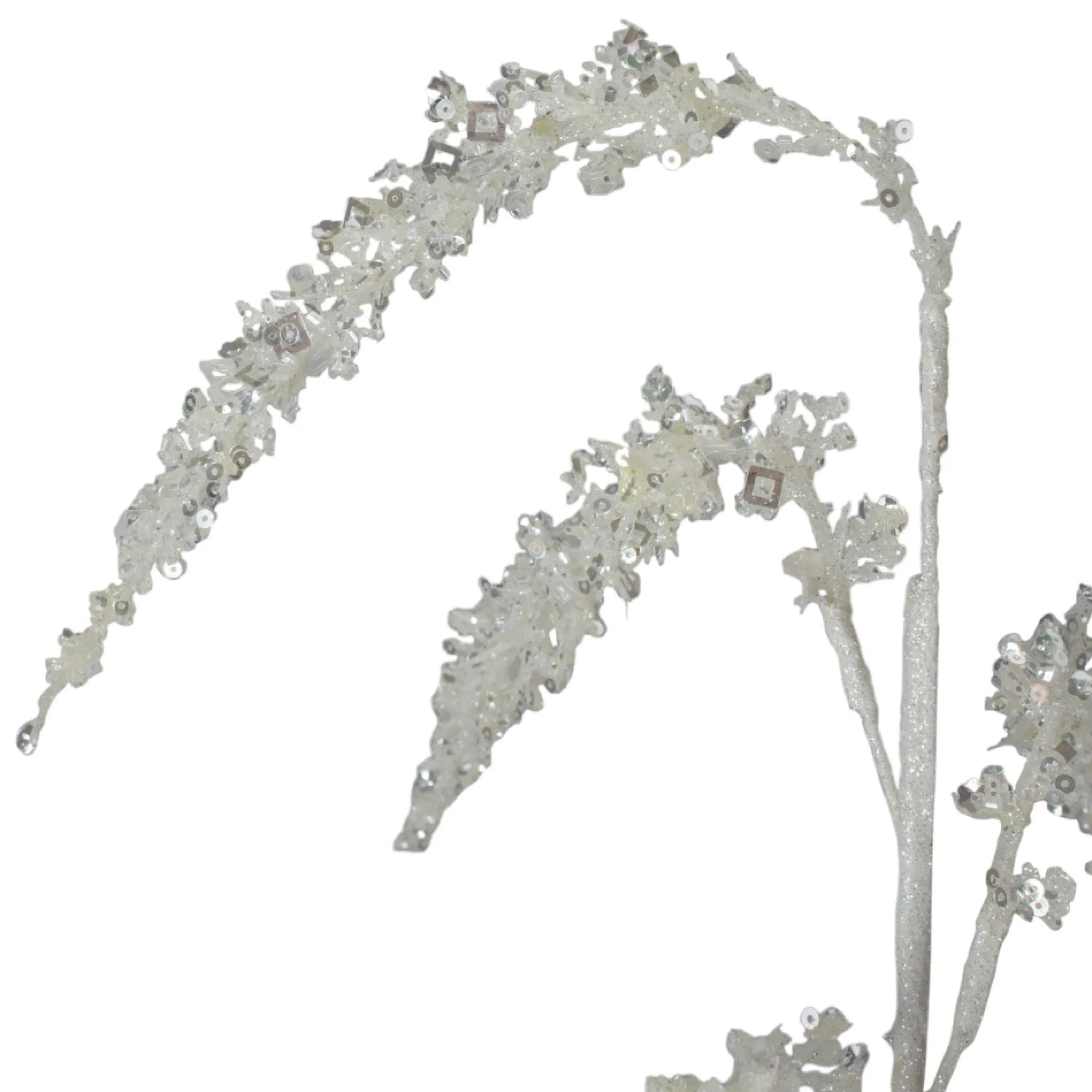 27" White Sequins Weeping Artificial Pick