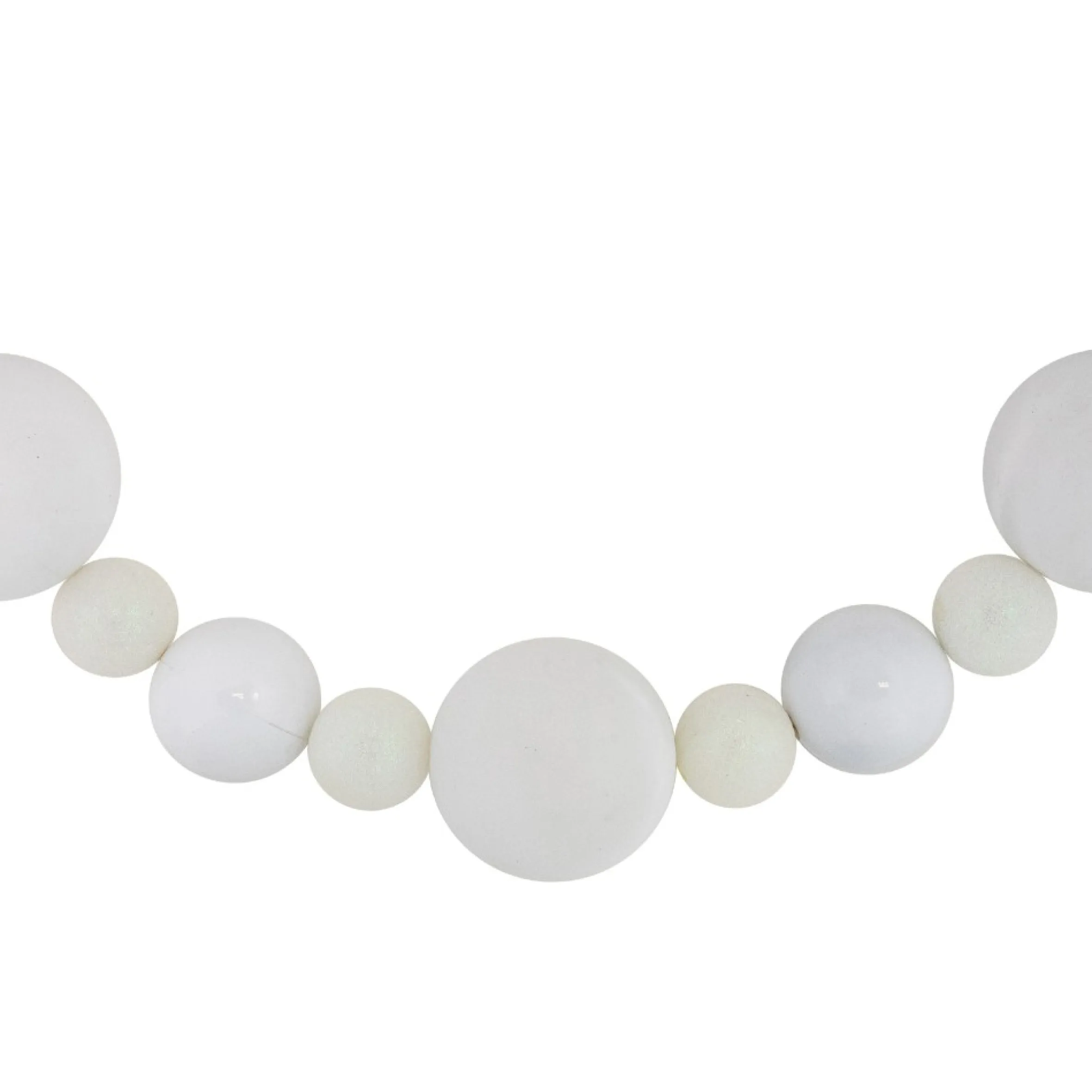 6' White Shatterproof Ball 3-Finish Christmas Garland