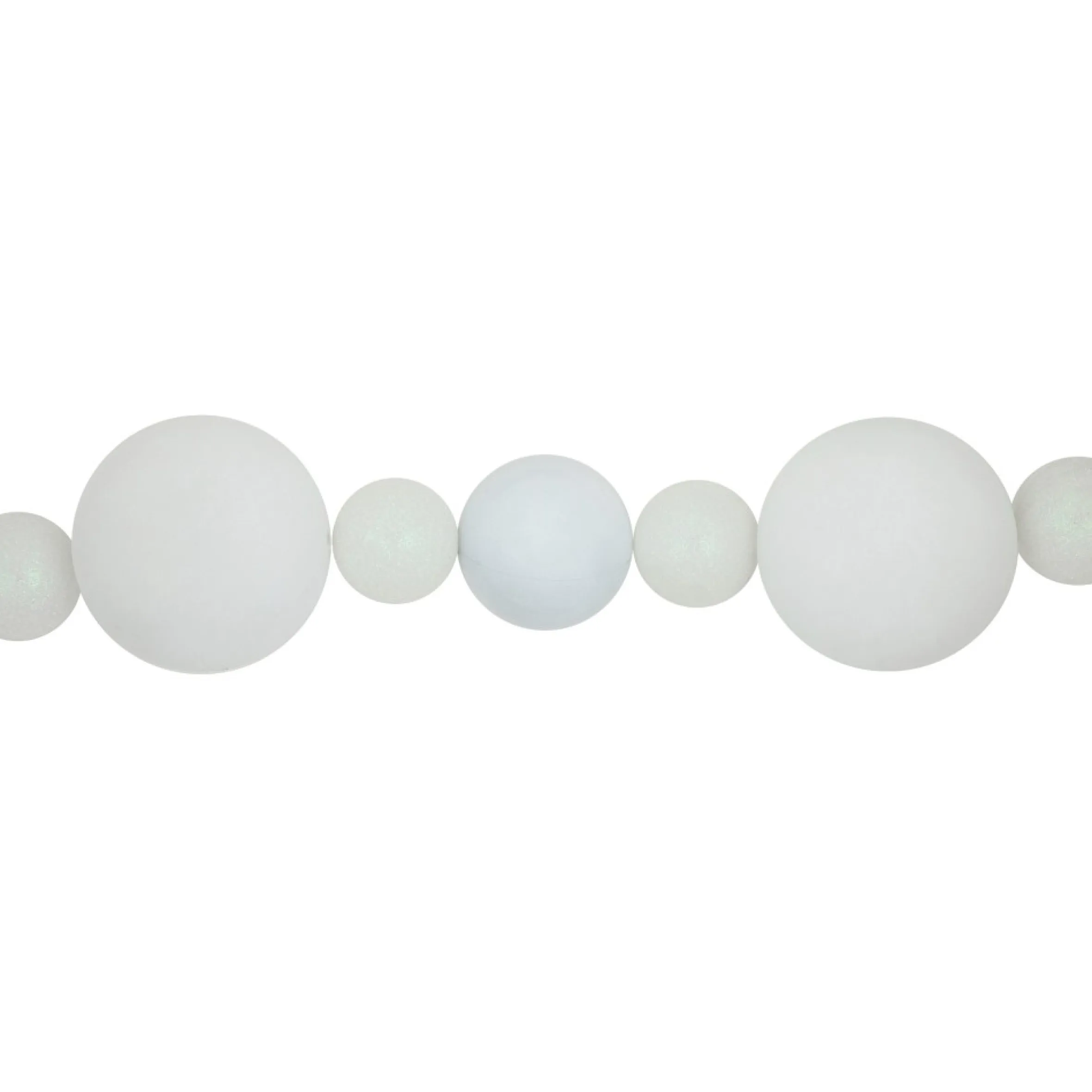 6' White Shatterproof Ball 3-Finish Christmas Garland