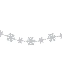 8' White Snowflake Beaded Christmas Garland