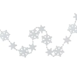 8' White Snowflake Beaded Christmas Garland