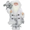 12" White Standing Santa Claus Christmas Figure With Lantern