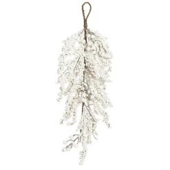 30" White Winter Berry Christmas Teardrop, Unlit