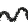 Wide Cut Black Halloween Tinsel Garland - 50 Feet, Unlit