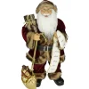24" Wine Red And Brown Woodland Standing Santa Claus Christmas Figure With Name List