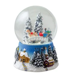 5.75" Winter Forest Sleigh Ride Musical Christmas Snow Globe