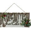 15.75" Wooden And Glitter Frosted Reindeer Christmas Wall Decor