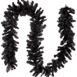 9' X 10" Black Colorado Spruce Artificial Halloween Garland - Unlit