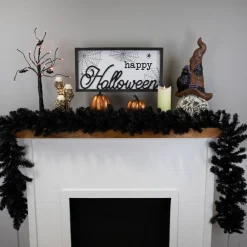 9' X 10" Black Colorado Spruce Artificial Halloween Garland - Unlit