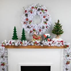 100' X 8" Commercial Length White Canadian Pine Artificial Christmas Garland, Unlit