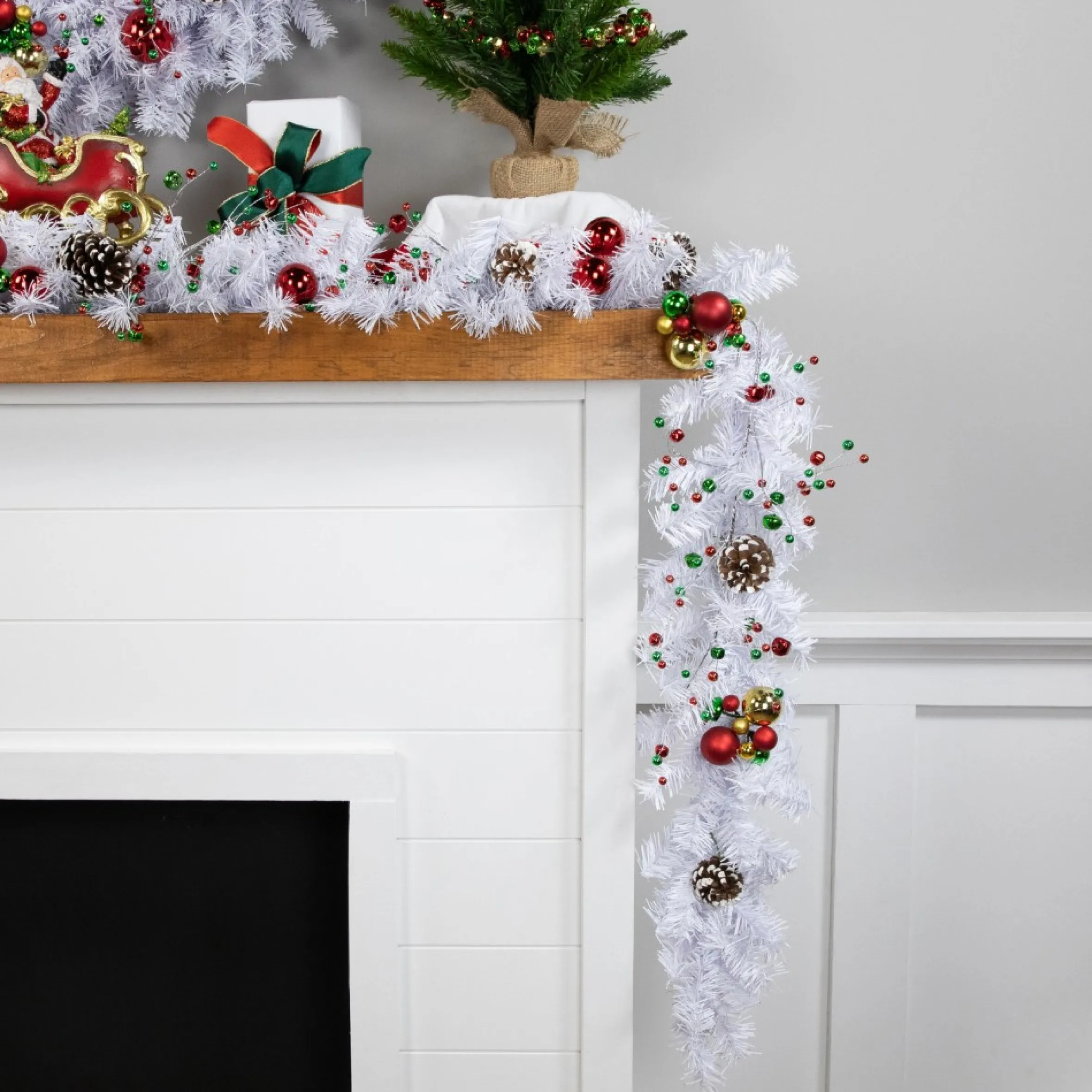 100' X 8" Commercial Length White Canadian Pine Artificial Christmas Garland, Unlit