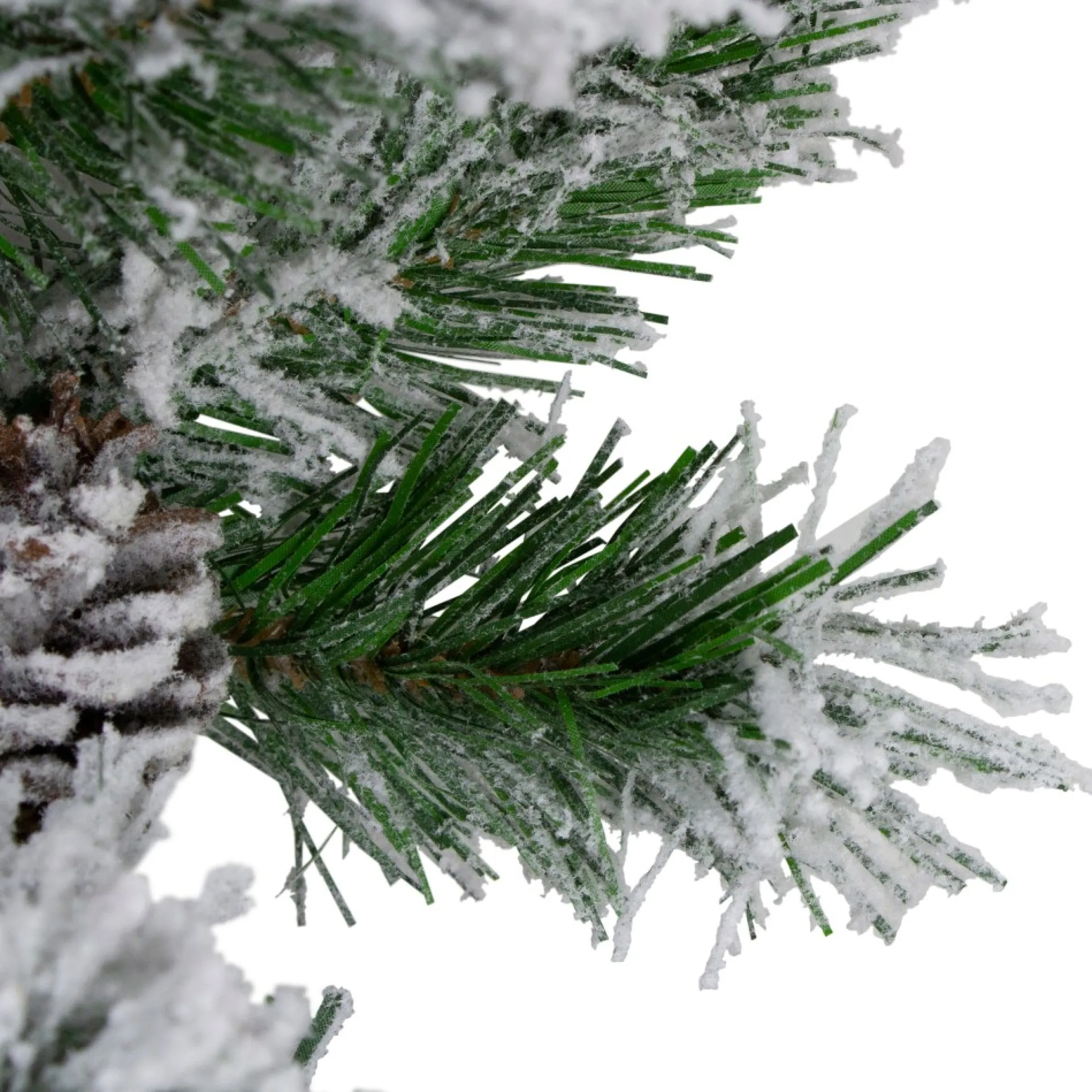 9' X 10" Flocked Angel Pine Artificial Christmas Garland With Pinecones, Unlit