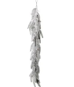 4' X 9" Flocked Weeping Noble Fir Artificial Christmas Garland, Unlit