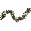 6' X 9" Foliage, Poinsettia And Ornament Artificial Christmas Garland, Unlit