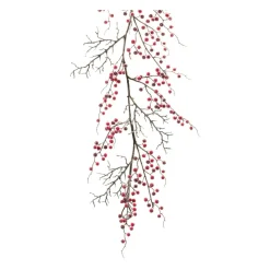 5' X 19" Frosted Red And Brown Berry Twig Artificial Christmas Garland
