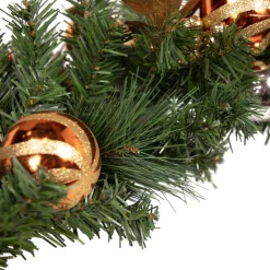 6' X 12'' Green Artificial Mixed Foliage With Ornaments Christmas Garland, Unlit