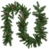 9' X 12" Green Pine And Pine Cones Artificial Christmas Garland, Unlit