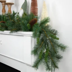 9' X 12" Green Pine And Pine Cones Artificial Christmas Garland, Unlit