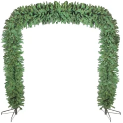 9' X 8' Green Pine Artificial Commercial Christmas Archway, Unlit