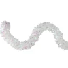 12' X 3" Iridescent And Snowblush Wide Cut Tinsel Christmas Garland - Unlit