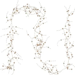 5' X 2" Metallic Rose Gold Beaded Christmas Garland- Unlit