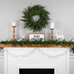 5' X 2" Metallic Rose Gold Beaded Christmas Garland- Unlit