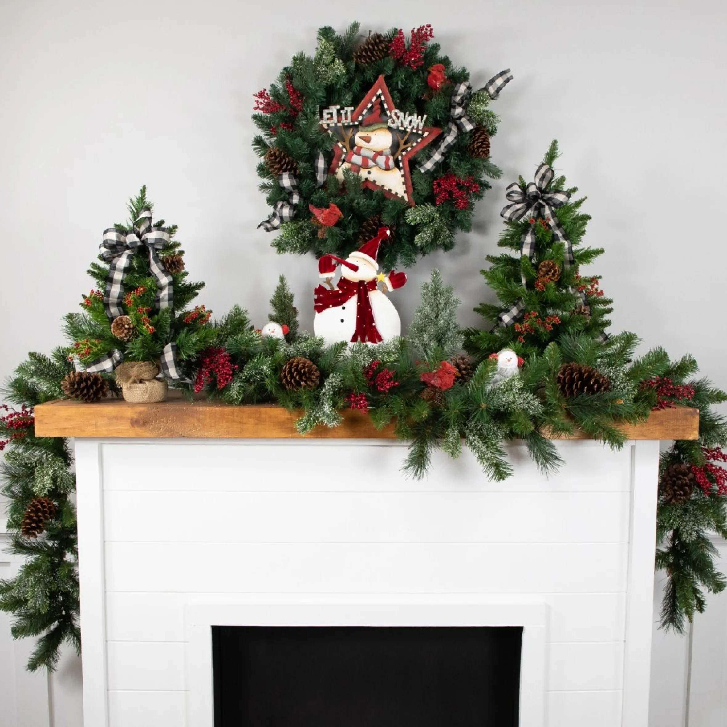 9' X 12" Mixed Green Beaver Pine Artificial Christmas Garland, Unlit
