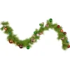 6' X 9" Multi-Colored Ornament And Long Needle Pine Artificial Christmas Garland, Unlit