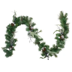 6' X 12" Pine And Blueberries Artificial Christmas Garland - Unlit