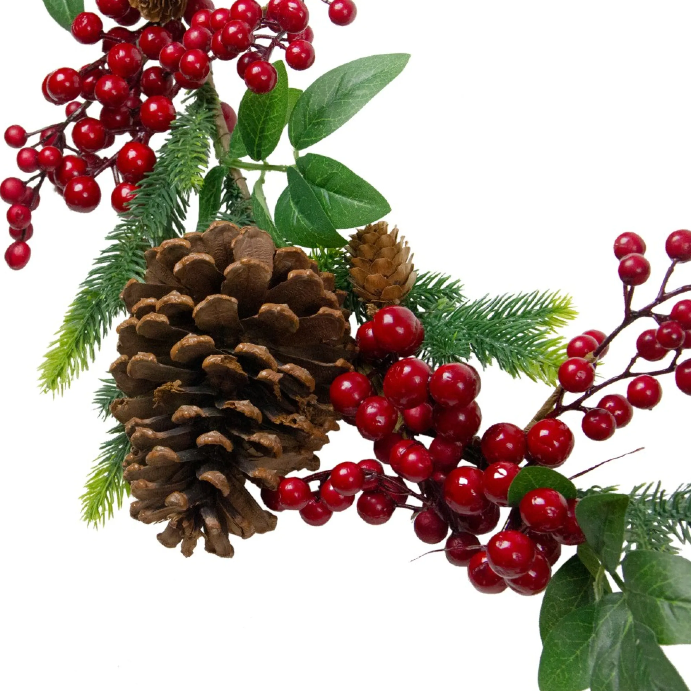 5' X 4.75" Pine Springs, Berries And Pine Cones Artificial Christmas Garland - Unlit