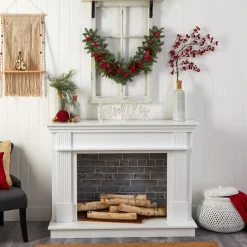 3.25' X 7" Pines With Berries And Pinecones Artificial Christmas Garland, Unlit