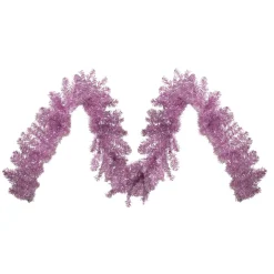 9' X 12" Pink Artificial Christmas Garland, Unlit