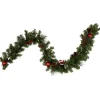 6' X 8" Pre-Decorated Holly Berry, Pine Cone, And Ball Artificial Christmas Garland, Unlit
