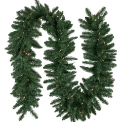 9' X 12" Pre-Lit Buffalo Fir Artificial Christmas Garland - Clear Lights