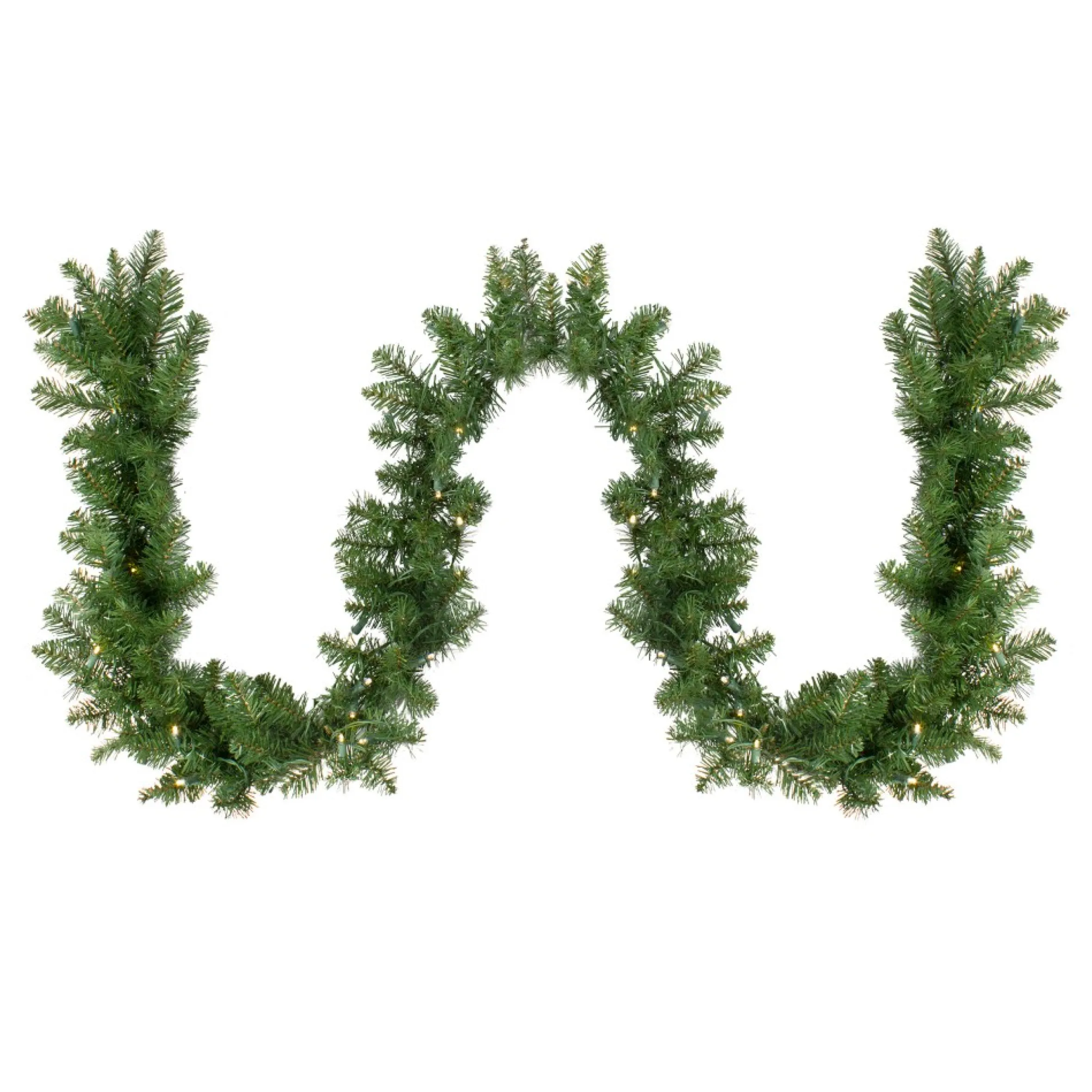 50' X 10" Pre-Lit Buffalo Fir Commercial Artificial Christmas Garland, Warm White Lights
