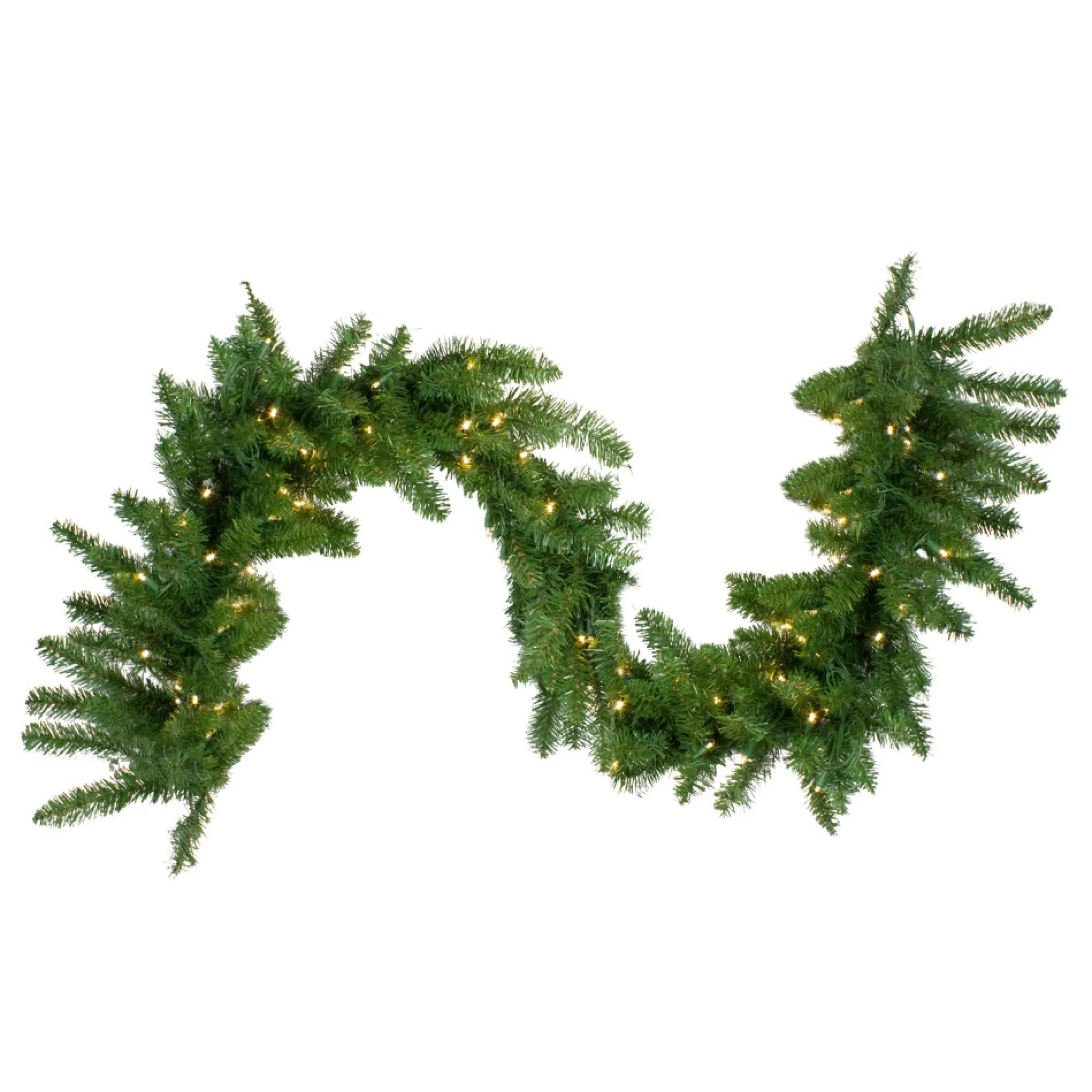 25' X 18 Pre-Lit Buffalo Fir Commercial Artificial Christmas Garland - Warm White Led Lights