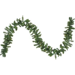 9' X 8" Pre-Lit Canadian Pine Artificial Christmas Garland, Clear Lights