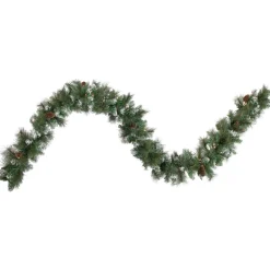 9' X 10" Pre-Lit Snow Valley Pine Artificial Christmas Garland, Clear Lights