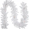 9' X 8" Pre-Lit Snow White Artificial Christmas Garland, Clear Lights