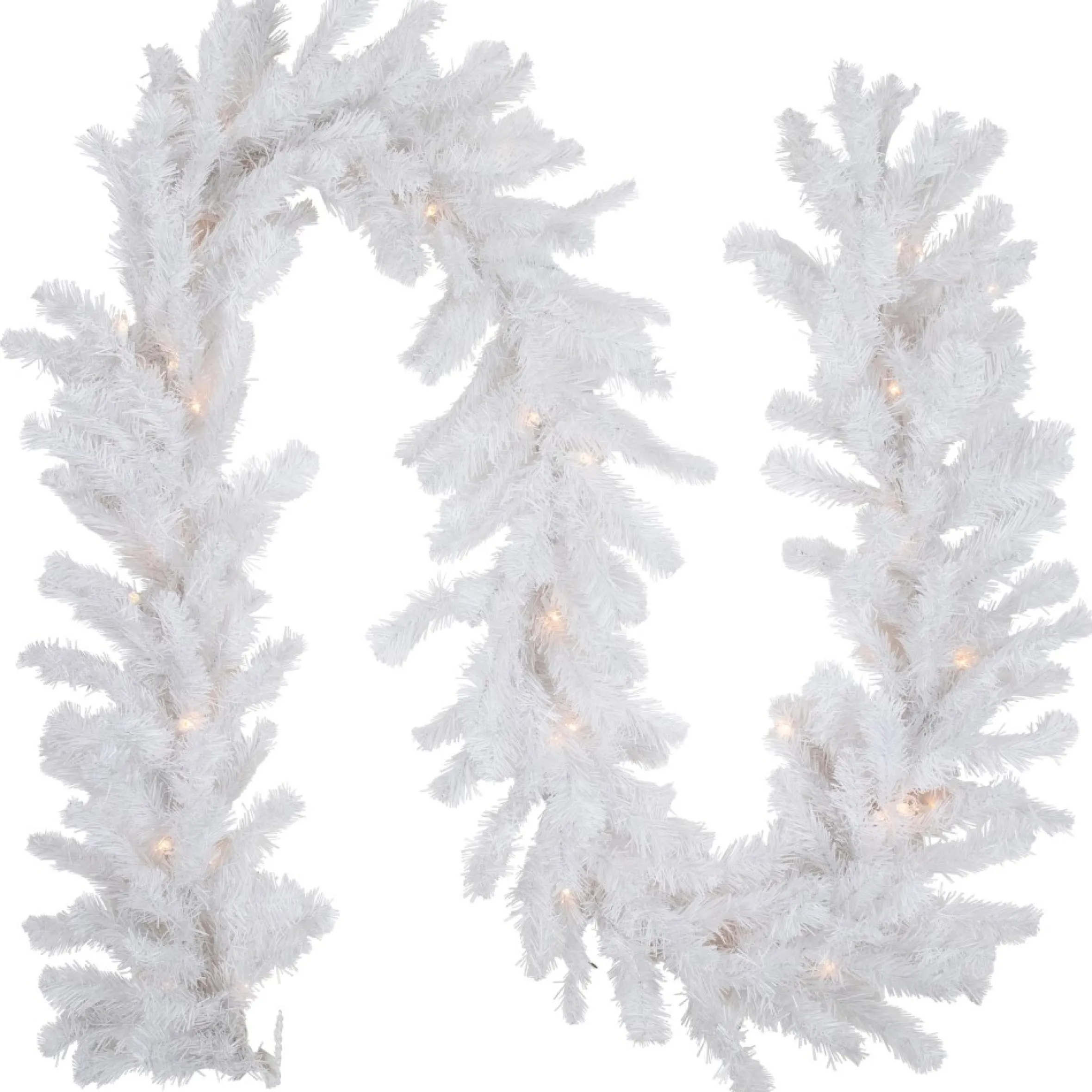 9' X 8" Pre-Lit Snow White Artificial Christmas Garland, Clear Lights