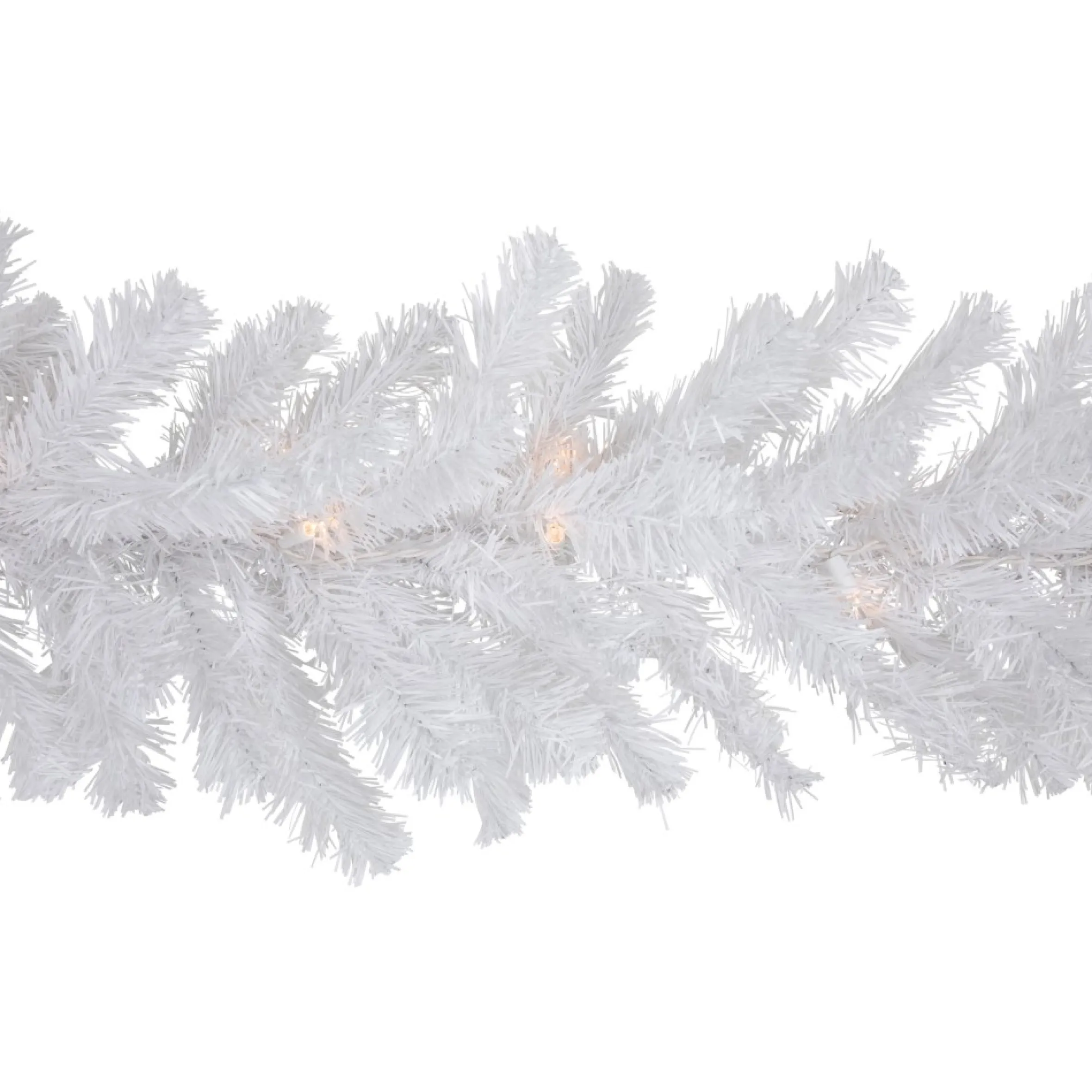 9' X 8" Pre-Lit Snow White Artificial Christmas Garland, Clear Lights