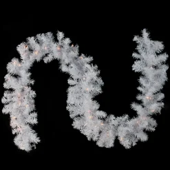 9' X 12" Pre-Lit White Crystal Spruce Artificial Christmas Garland - Clear Dura Lights