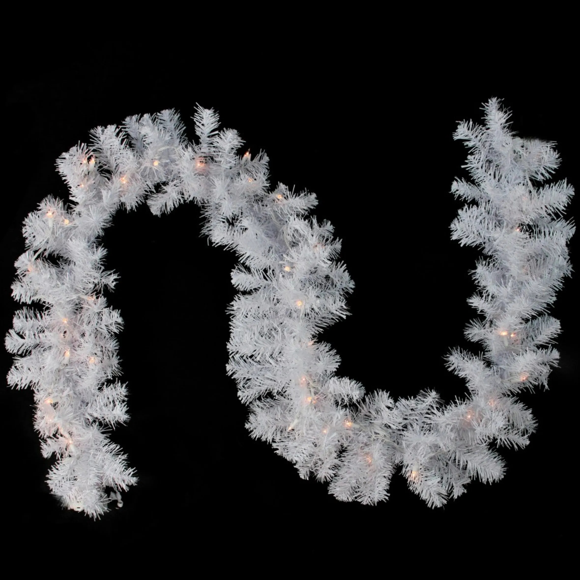 9' X 12" Pre-Lit White Crystal Spruce Artificial Christmas Garland - Clear Dura Lights