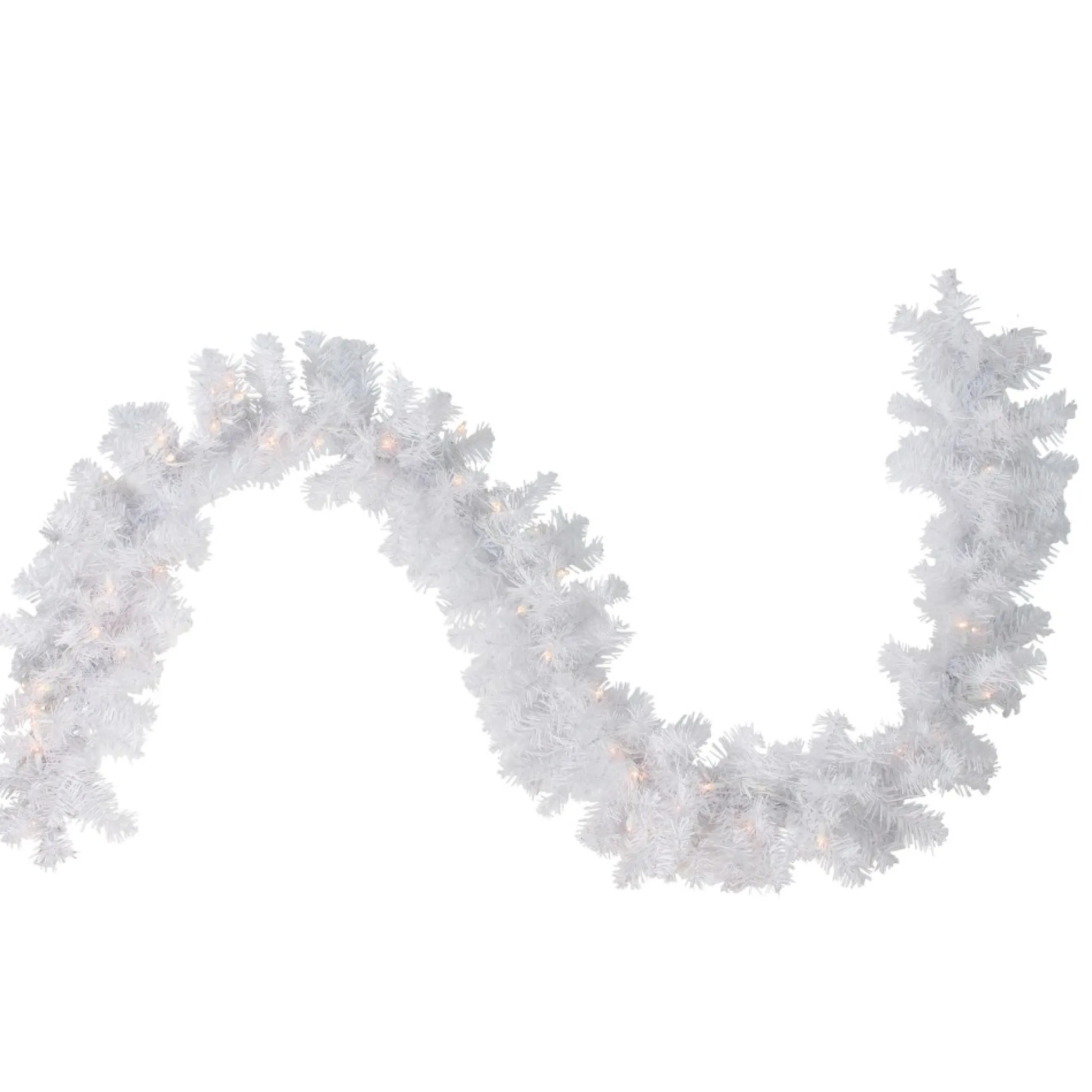 9' X 12" Pre-Lit White Crystal Spruce Artificial Christmas Garland - Clear Dura Lights